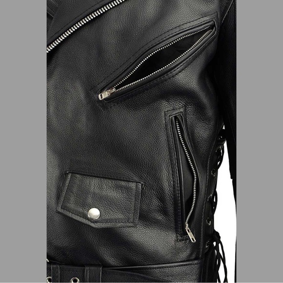 NWOT MILWAUKEE LEATHER BLACK LEATHER CLASSIC BRANDO MOTORCYCLE JACKET - Picture 6 of 14
